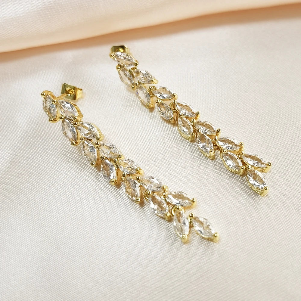 Cubic Zircon Tassel Earrings