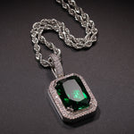 Rope Chain Colorful Zircon Pendant Necklace