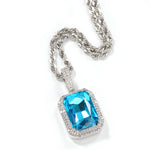 Rope Chain Colorful Zircon Pendant Necklace